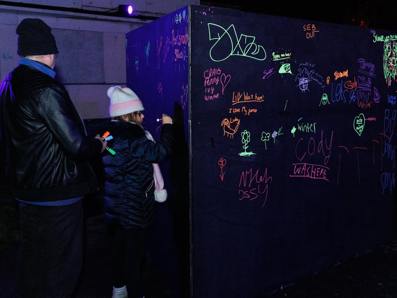 There was also the opportunity to sign on the fluorescent board at Hilsea Lido. Picture: Marcin Jedrysiak