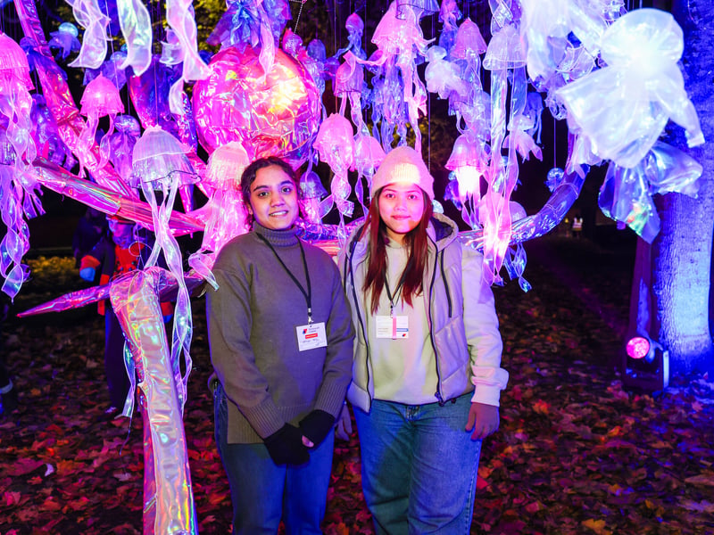 Aayushi Patel and May had a great time between the illuminations at St Mary's Church. Picture: Marcin Jedrysiak