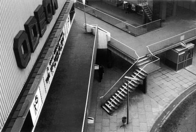 The Odeon Cinema inside the newly built Merrion Centre on balcony level. The image was taken before the phase which created Morrison Supermarket and Merrion House.