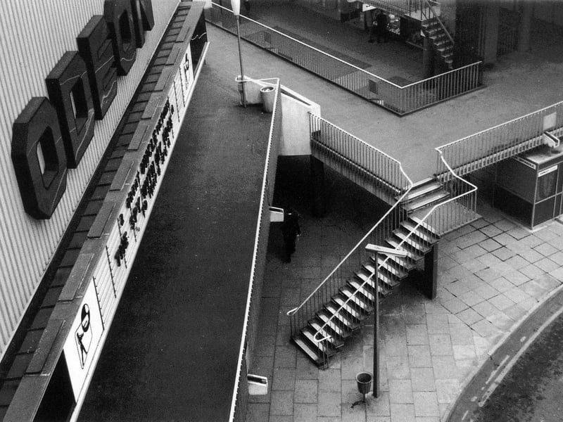 The Odeon Cinema inside the newly built Merrion Centre on balcony level. The image was taken before the phase which created Morrison Supermarket and Merrion House.