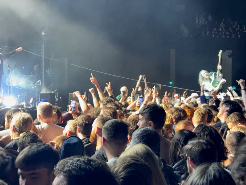 Guitarist Lee Kiernan ventures into the crowd.