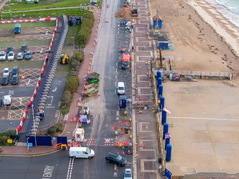 Clarence Esplanade has been closed between the Hovercraft terminal and Blue Reef while the works are carried out