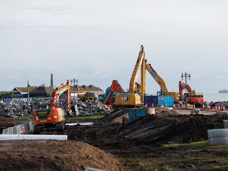 Works being carries out at the southern end of Southsea Common