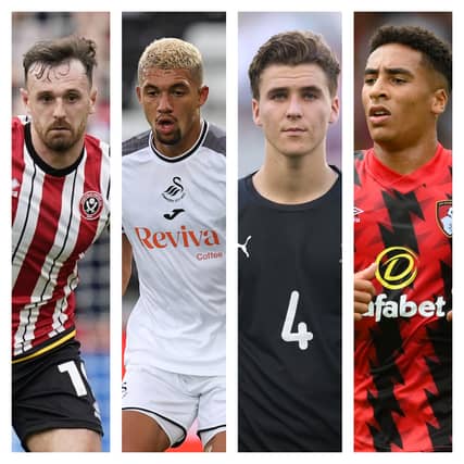 From left to right: Jack Robinson, Nathan Wood, Tyler Bindon and James Hill could be January defensive options for Pompey.