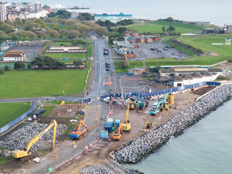 The next phase of works connects up to the completed works at the Blue Reef