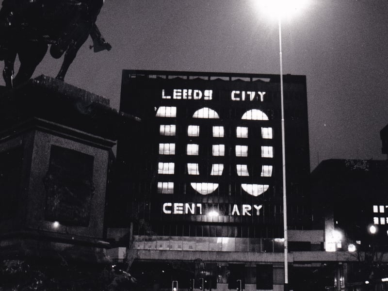 March 1993 and shoppers were dwarfed by a message of congratulations to the city of Leeds which was celebrating its 100th birthday. The illuminated sign bearing the Centanary Celebration message was one of many put up marking 100 years of city status.