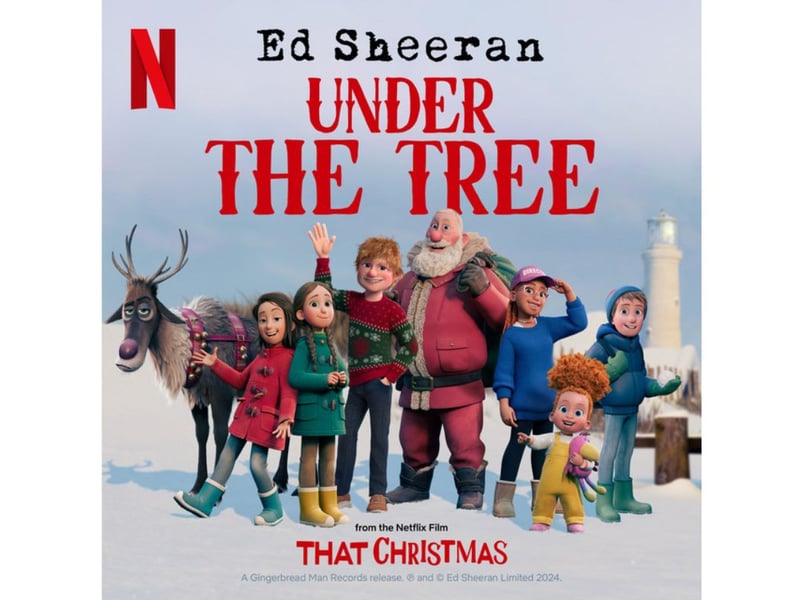 Taken from Netflix animated film 'That Christmas', Ed Sheeran's original song 'Under the Tree' is 25/1 to be crowned Christmas Number One.
