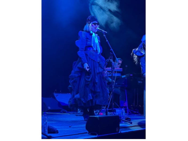 Say She She's Sabrina Mileo Cunningham on stage in Glasgow.