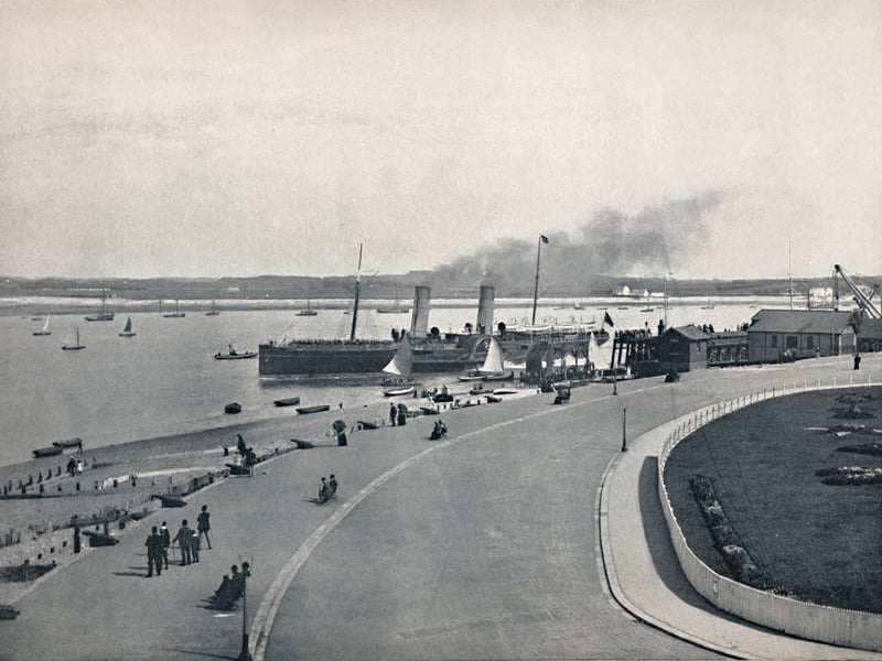 'Fleetwood - The Promenade: Departure of the Isle of Man Steamer', 1895. From Round the Coast