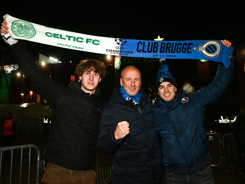 Visiting fans take in the pre-game atmosphere in Glasgow.