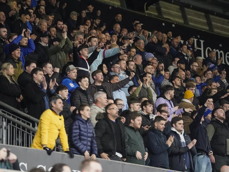 26 brilliant pictures of Portsmouth faithful in full voice for Swansea City away day taken by our photographer Jason Brown.