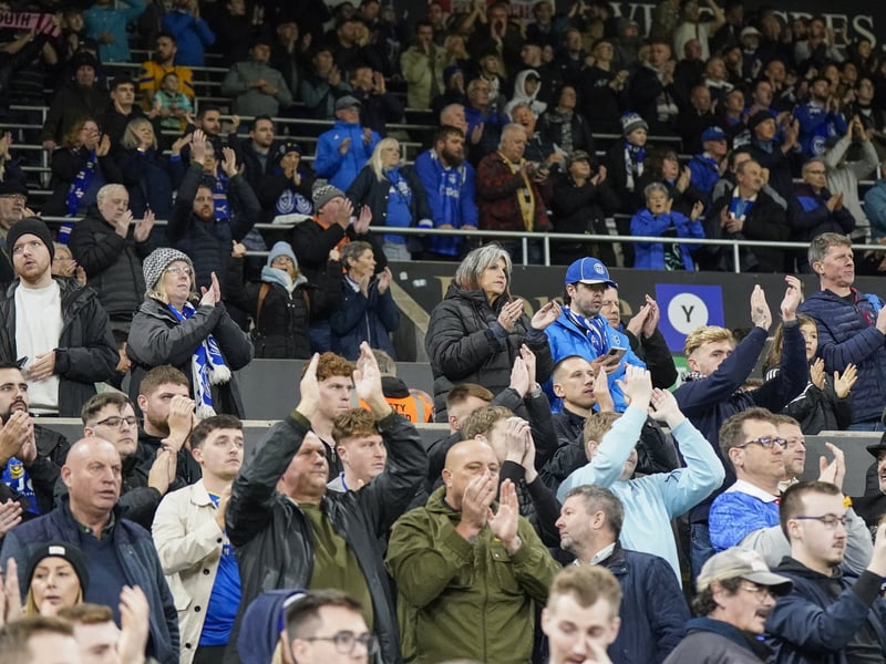 26 brilliant pictures of Portsmouth faithful in full voice for Swansea City away day taken by our photographer Jason Brown.