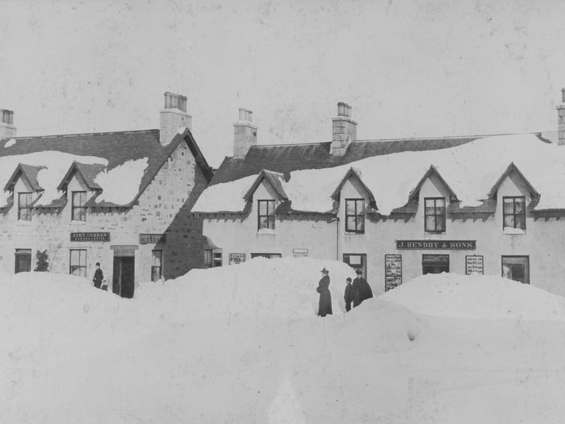 Deep snow in Braemar in 1895 photographed by Peter M Stewart. On February 11 that year, the village endured the coldest temperature ever recorded in the United Kingdom at -27.2°C.