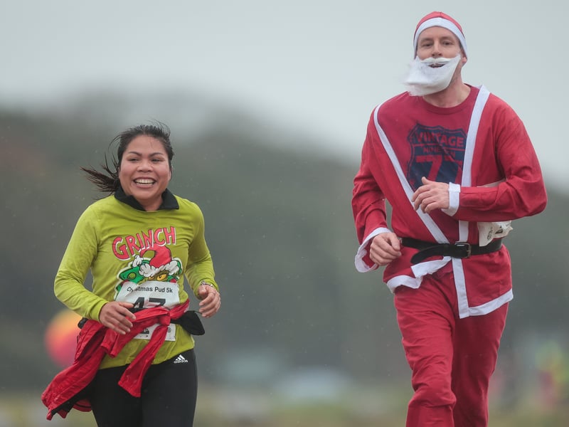 The rain didn't dampen their spirits. Picture: Chris  Moorhouse (011224-26)