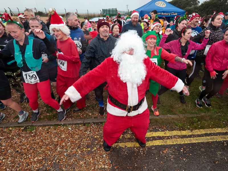 Warming up before the event in aid of Harbour Cancer Support. Picture: Chris Moorhouse (011224-08)