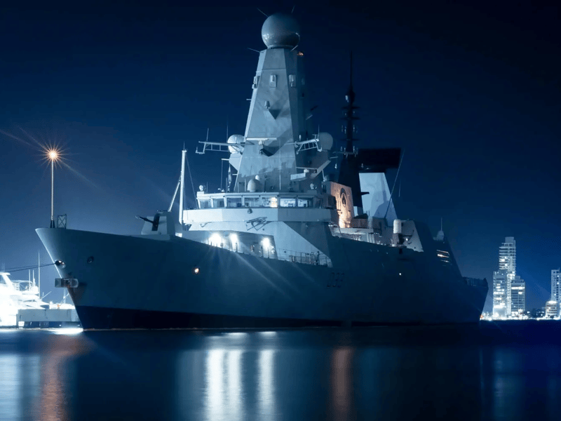HMS Dauntless in Columbia during Exercise Unitas - where she was deployed to combat narcotics traffickers operating in the Caribbean.