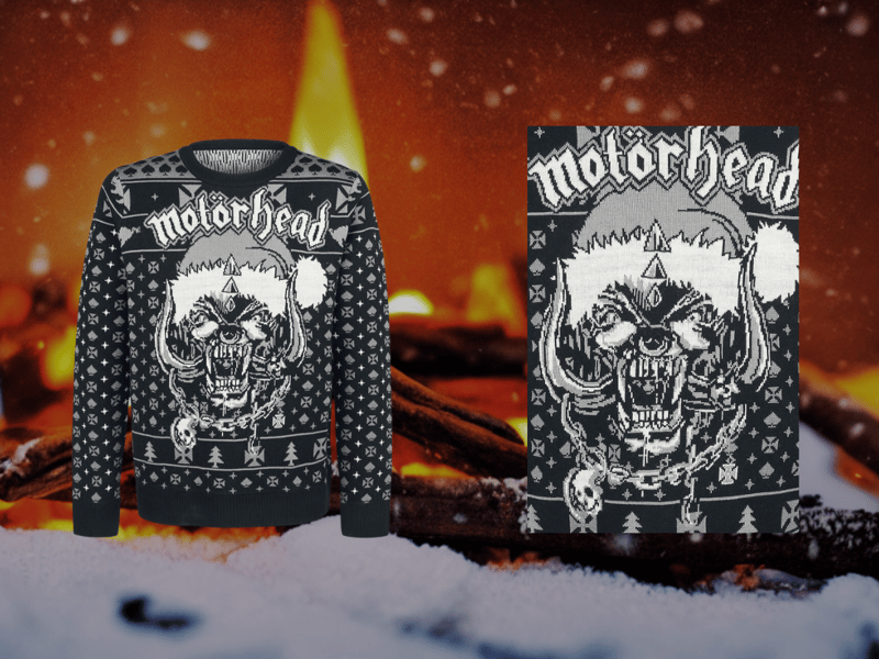 Featuring their iconic logo and unmistakable Snaggletooth design, this Motörhead jumper brings a touch of heavy metal rebellion to your Christmas wardrobe. Classic black with bold lettering, it’s the perfect nod to rock ‘n’ roll royalty while you’re headbanging around the Christmas tree.