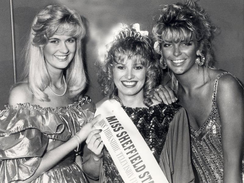 Miss Sheffield Star contest winners Cheryl Craven, second; Caroline Dodds, winner; and Justine Woollley, third, pictured in July 1987