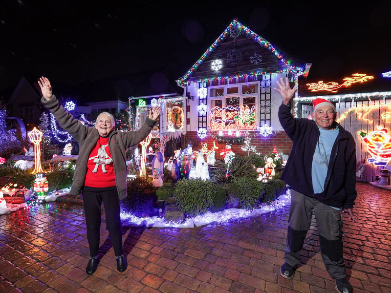 Taking a stroll around many residents streets will certainly get you in the festive mood - with so many houses going all out. I wish I had their enthusiasm! I especially love this one by Bill and Barbara Wright whose home can be found in The Crossway in Portchester. This year their display is raising money for