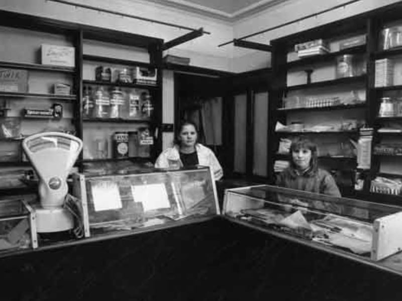 Inside Harriet Scotson's sweet shop, Greystones Road, Sheffield, in April 1989
