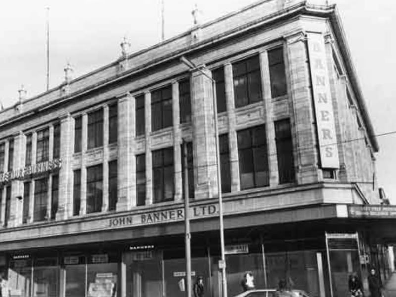 John Banner department store, on Attercliffe Road, Sheffield, in January 1980