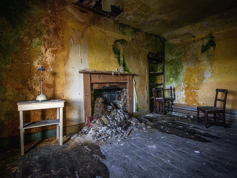 The fire left redundant at this empty house near Latheronwheel in Caithness. 