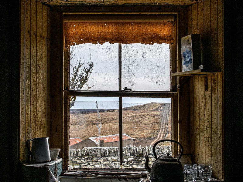 Kettles were routinely found in the abandoned houses photographed by Angus Mackay. As new, modern homes beckoned for many, there was less need for kettles which sat on the stove.