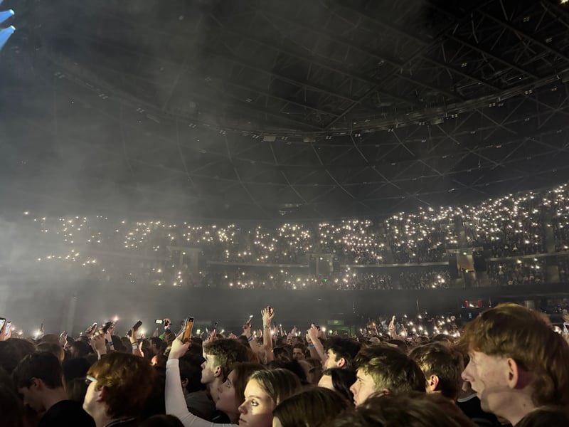 Mobile phones lit up the arena for the slower numbers.