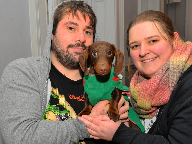 Lewis Dover and Chelsea Brown of Bramley with their dog Chilli.
