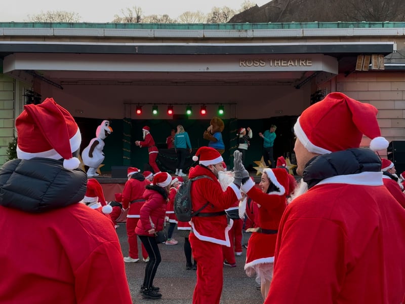 There were lots of smiles during the warm up at the Ross Band Stand
