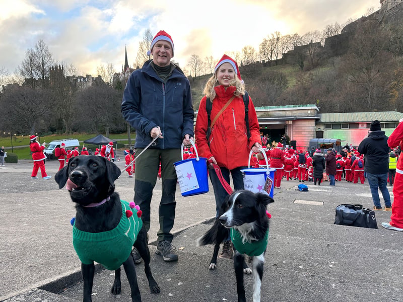 Volunteers Ken Millar and Phoebe Douglas collected money for local charity When You Wish Upon a Star