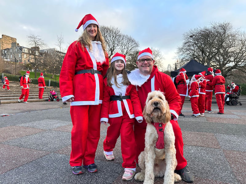 The Gillies family, who have taken part in several Santa runs across the country, made their way from the Isle of Seil to take part in their first Edinburgh Santa Run