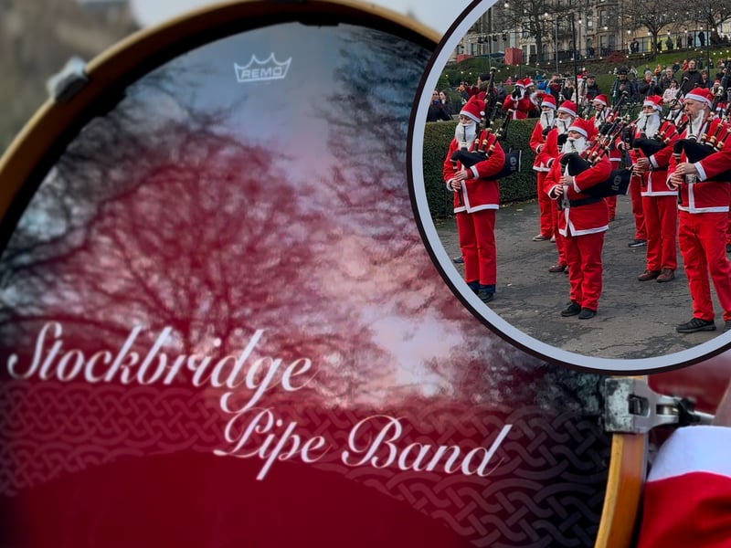 The Stockbridge Pipe Band was in attendance to get the fun run underway