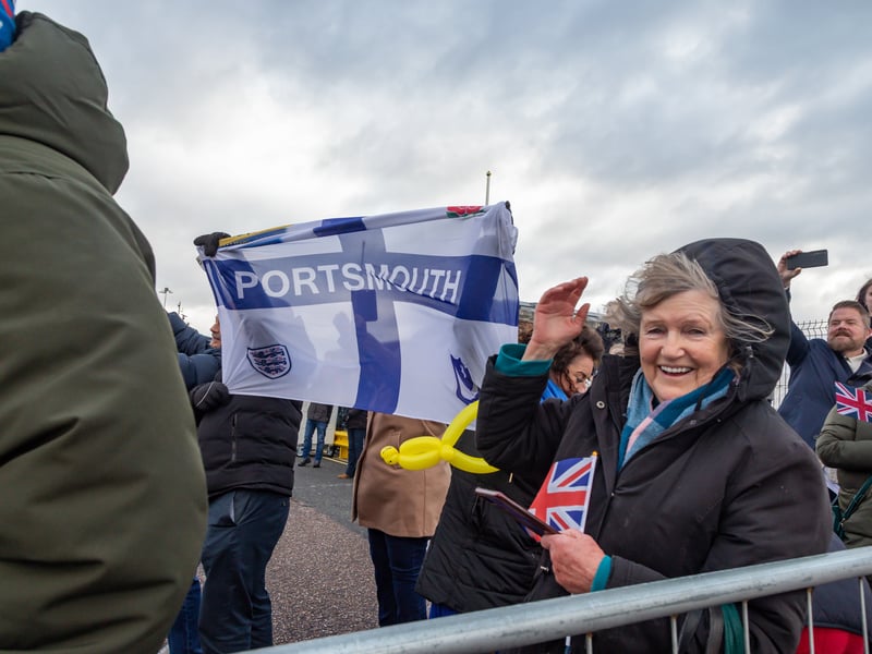 Family and friends gathered to welcome the arrival of HMS Duncan at HMNB Portsmouth. HMS Duncan conducted a Christmas homecoming from the Mediterranean in December 2024.
