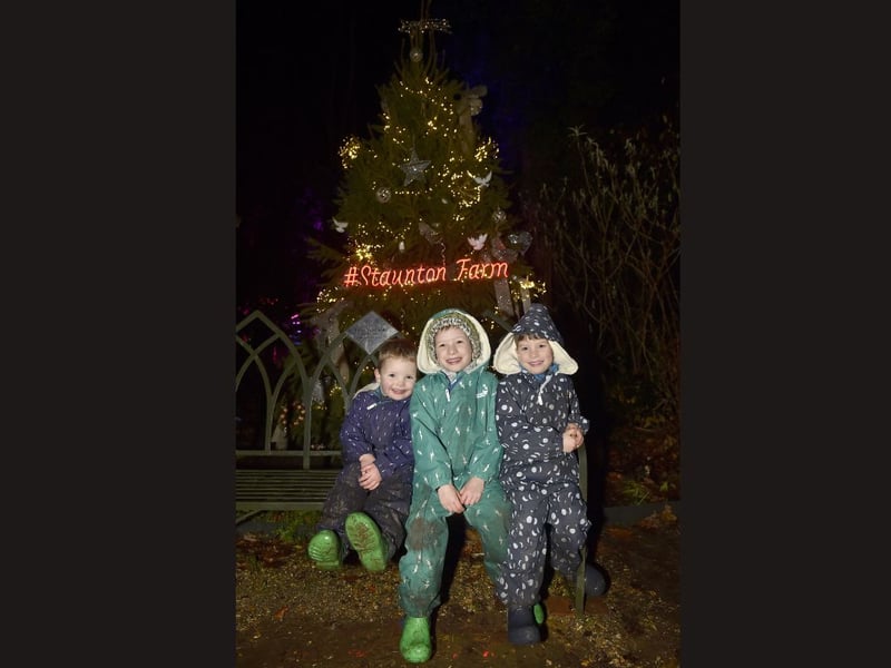 Pictured is: (l-r) St John (3), Linus (6) and Jude Burden-Smith (6) from Milton in Portsmouth. Picture: Sarah Standing (081224-7554)