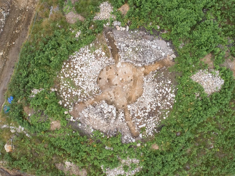 The site of the Bronze Age roundhouse at Dalchork in Sutherland where the Celtic bangle was found. It was found in a layer of the site which dated to the later Iron Age, indicating the land was later reused.