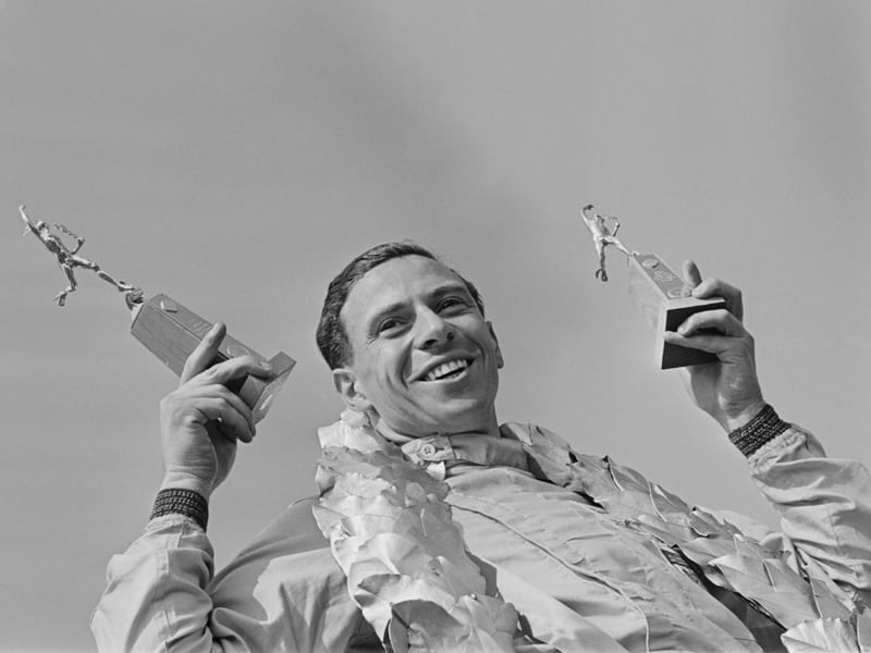 1963 was a good year for Scottish sport, with F1 driver Jim Clark taking the SPOTY third place. He won the first of his two World Championships that year, including taking the chequered flag at the British Grand Prix. He took second place two years later in 1965, losing out to cyclist Tom Simpson.