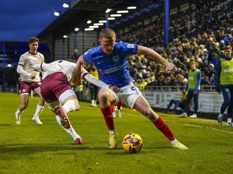 Tough going for the Magic Man, but not necessarily a reflection on his efforts - as he largely fed on scraps. Endeavour was there against the ball as ever on a night where his graft was reflected around the park by Pompey.