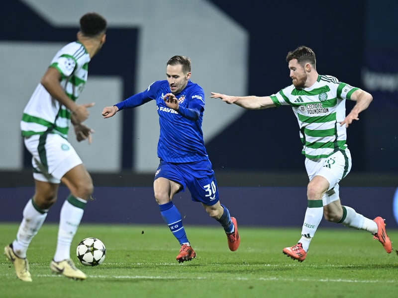 Came on for Alistair Johnston at the break. Booked with ten minutes for a tactical foul to stop Marko Rog steaming through. Over-cooked a cross later in the match but was sturdy enough in defence. 5