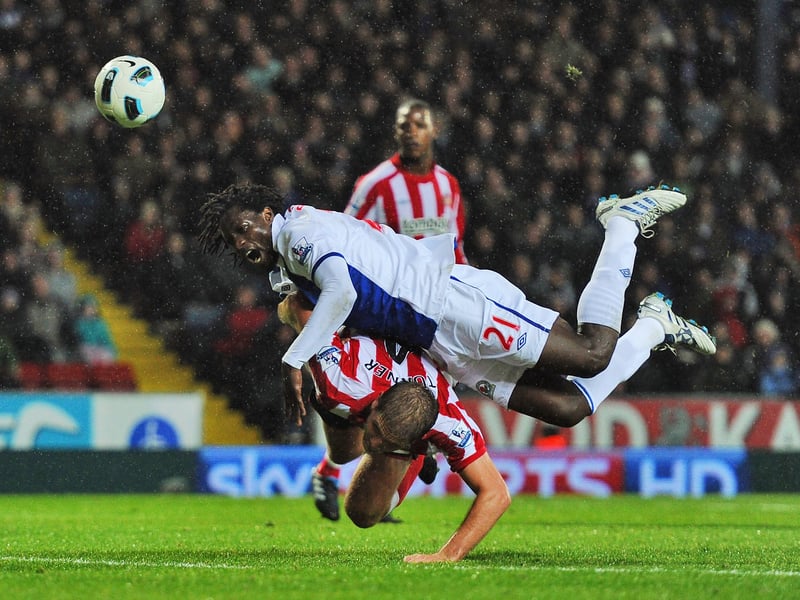 Pictured playing against the Black Cats for Blackburn, the Zimbabwe international spent the second half of the 2010/11 season on loan at the Stadium of Light but failed to find the net in eight appearances.