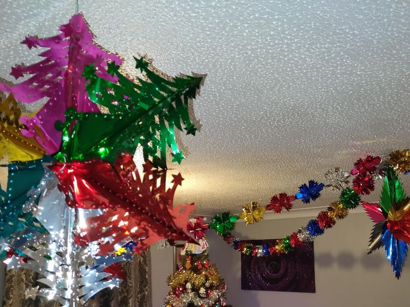 I don't think there was a living room in the country which was not filled with these foil, fold out decorations. They were everywhere. I thought they were gone for good but I was horrified to discover that you can still buy them today. (Hopefully for burning!)