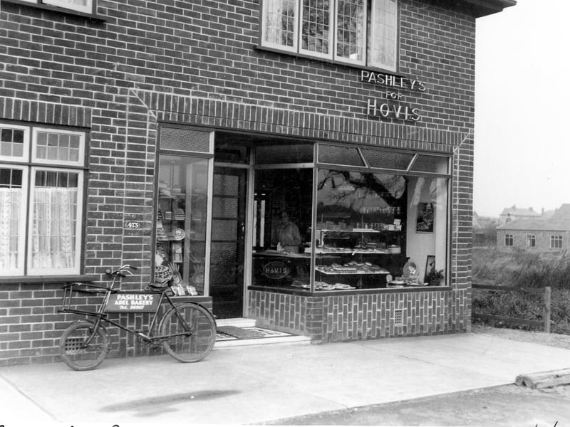Pashley Bakery at 473 Otley Road. Works bicycle can be seen on the pavement. Pictured in October 1938.