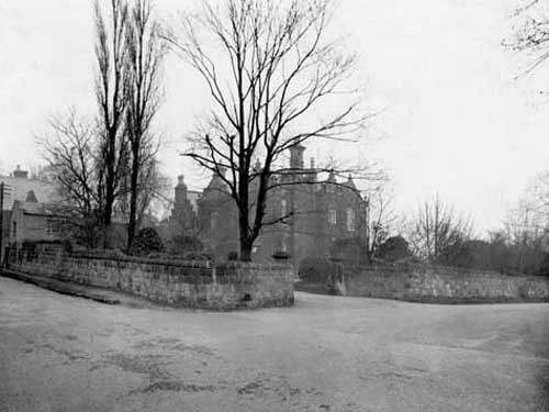 Adel Lodge in December 1934. Located at the junction of Long Causeway, to the left and Smithy Mills Lane. Large residence, home of Sir George William Martin JP.
