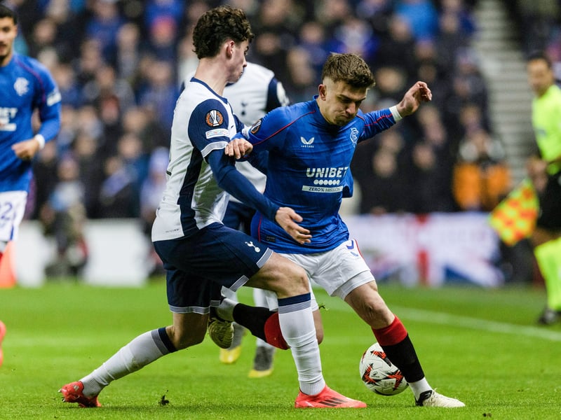 The midfielder doesn't look quite at home as a centre-half. Kept on his toes by Rangers' lively attack. 6