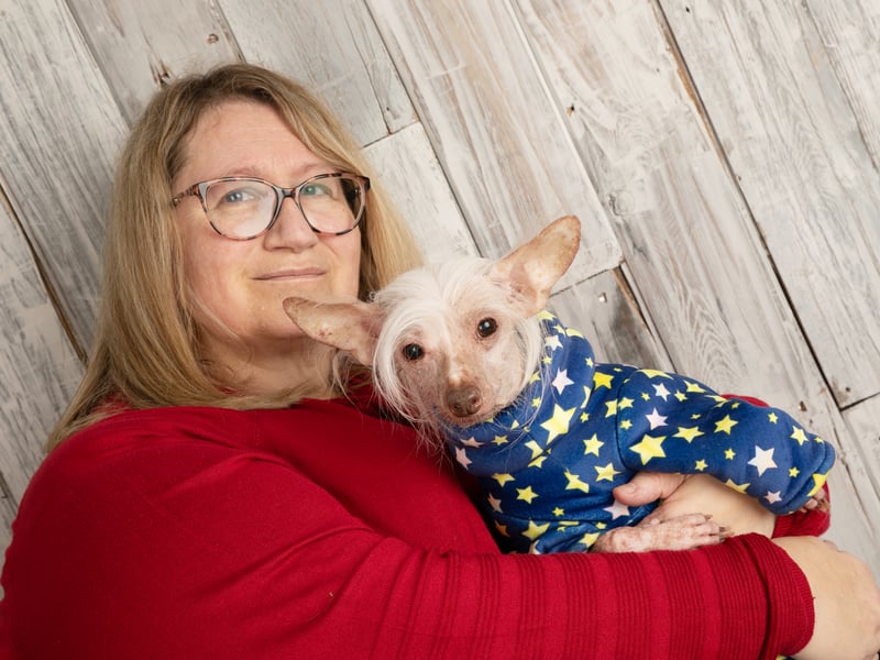 Muppet with owner Bev.
