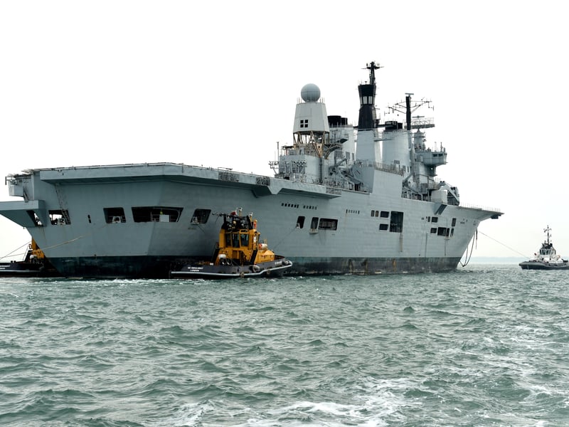 HMS Ark Royal was named as the Royal Navy flagship in December 13, 2009, serving in the role for exactly 12 months. She is pictured leaving Portsmouth for the final time on May 20, 2013. The Invincible-class vessel also served as the flagship between 2005 and 2007.