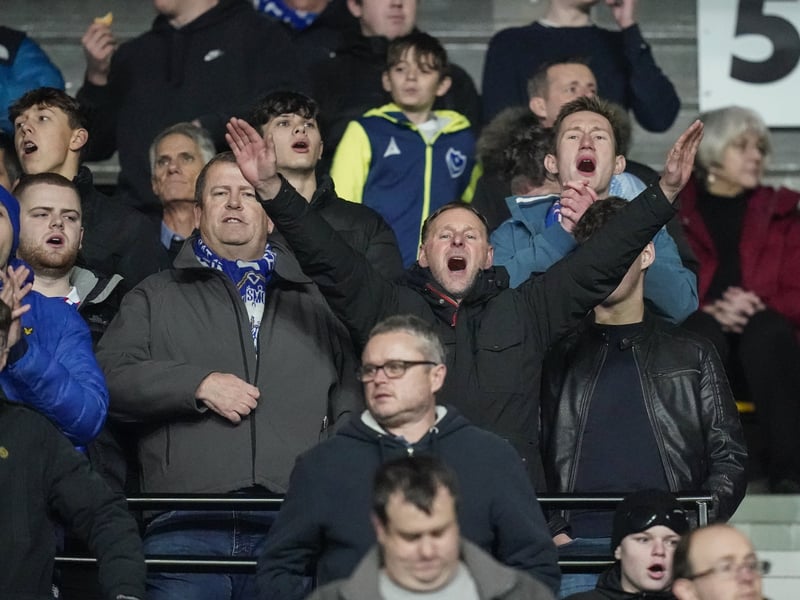 Pompey fans were unbowed in the face of a Derby County battering at Pride Park.
