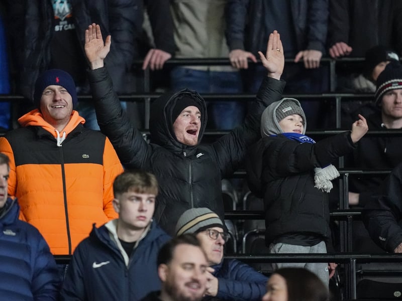 Pompey fans were unbowed in the face of a Derby County battering at Pride Park.
