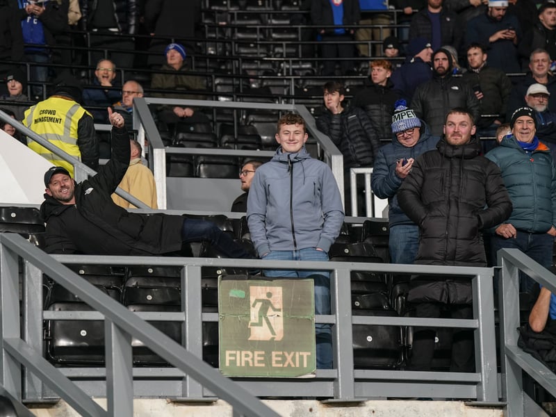 Pompey fans were unbowed in the face of a Derby County battering at Pride Park.