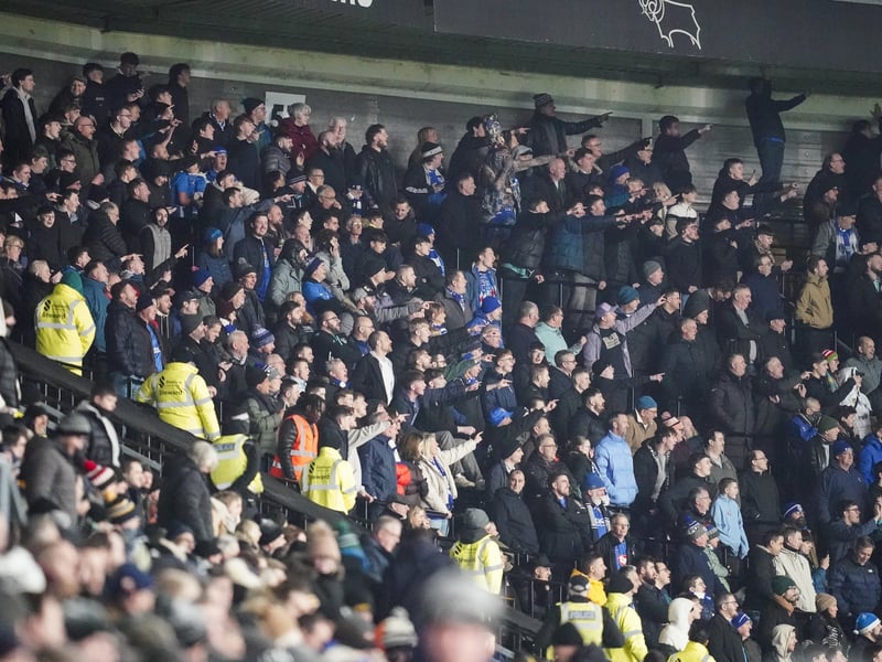 Pompey fans were unbowed in the face of a Derby County battering at Pride Park.